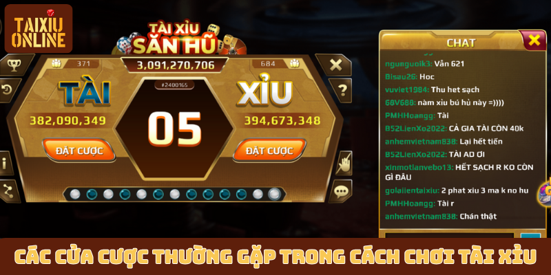 Các cửa cược thường gặp trong cách chơi tài xỉu Các cửa cược thường gặp trong cách chơi tài xỉu