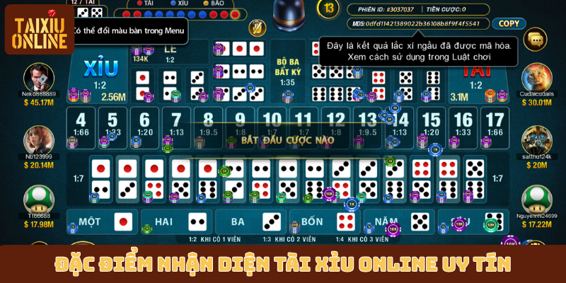Đặc điểm nhận diện tài xỉu online uy tín