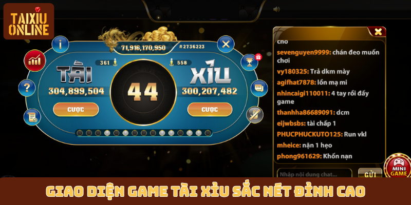 Giao diện game tài xỉu sắc nét đỉnh cao Giao diện game tài xỉu sắc nét đỉnh cao