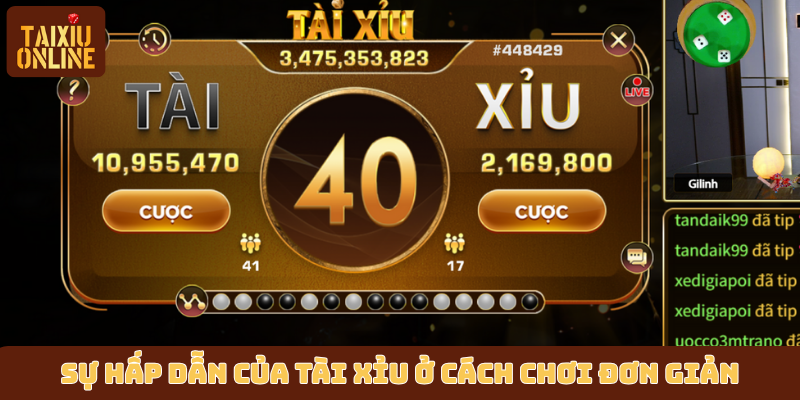 Sự hấp dẫn của tài xỉu ở cách chơi đơn giản