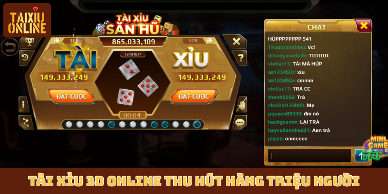 Tài xỉu 3D online thu hút hàng triệu người Tài xỉu 3D online thu hút hàng triệu người
