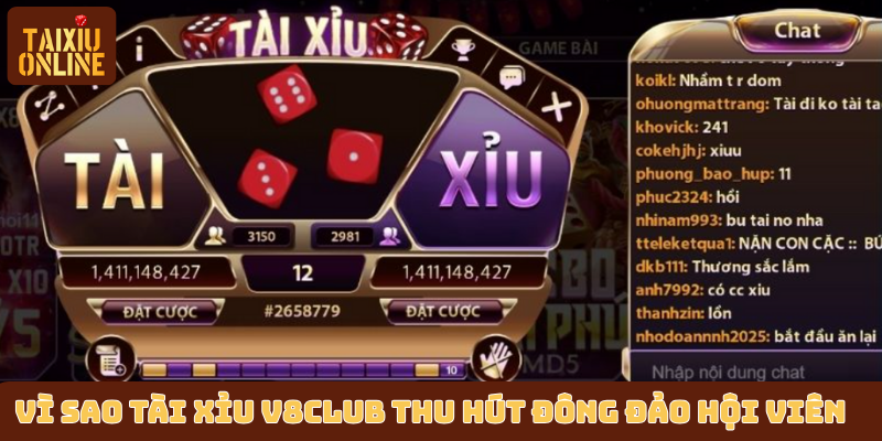 Vì sao tài xỉu V8Club thu hút đông đảo hội viên?